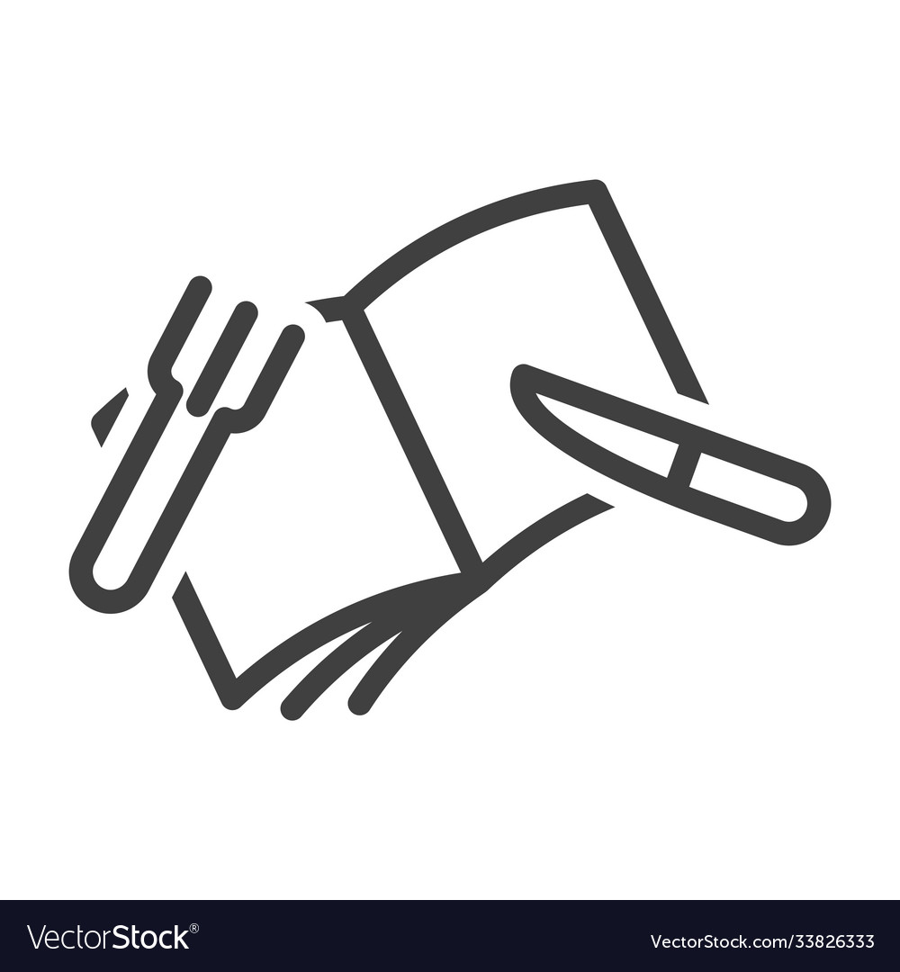 Cookbook icon with knife and fork simple linear vector image Cookbook icon with knife and fork simple linear