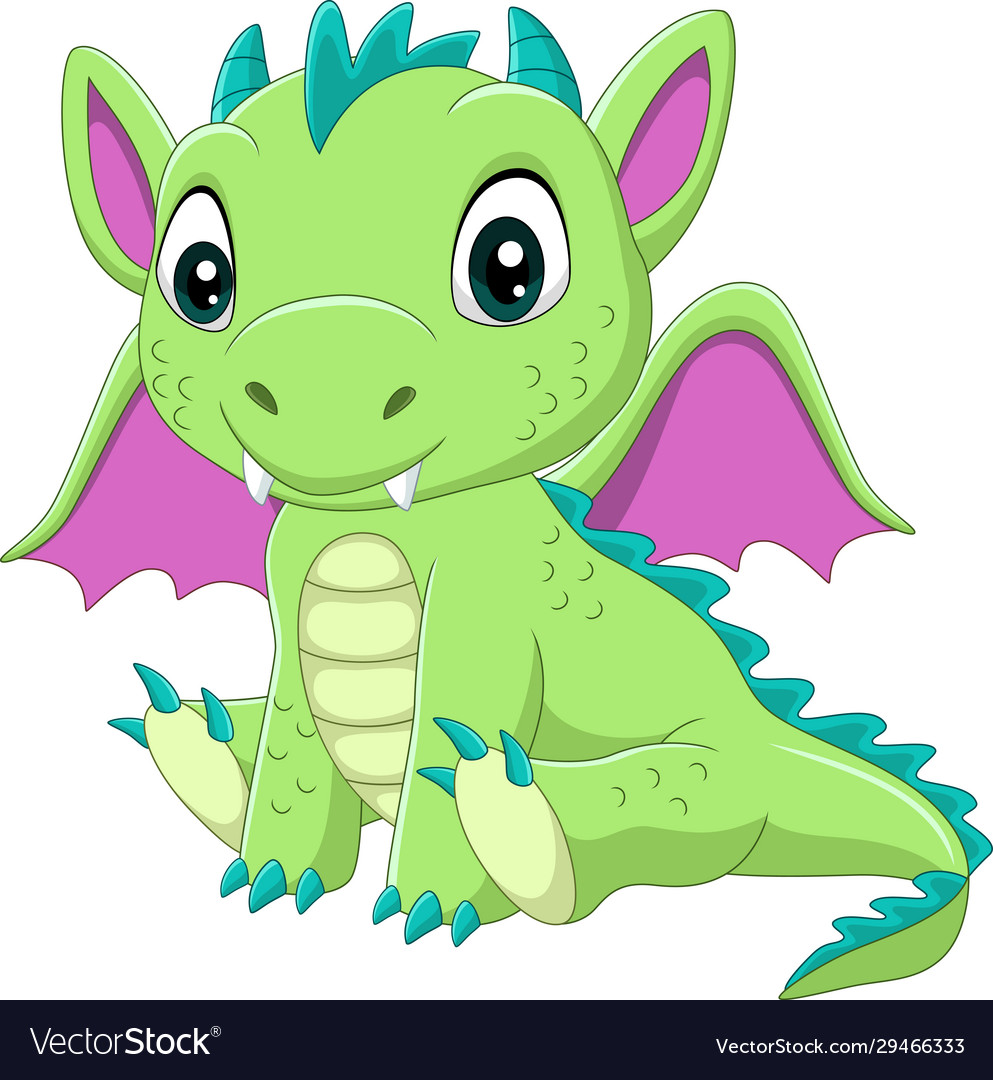 Süßer Kartoon Baby Grüne Drachen