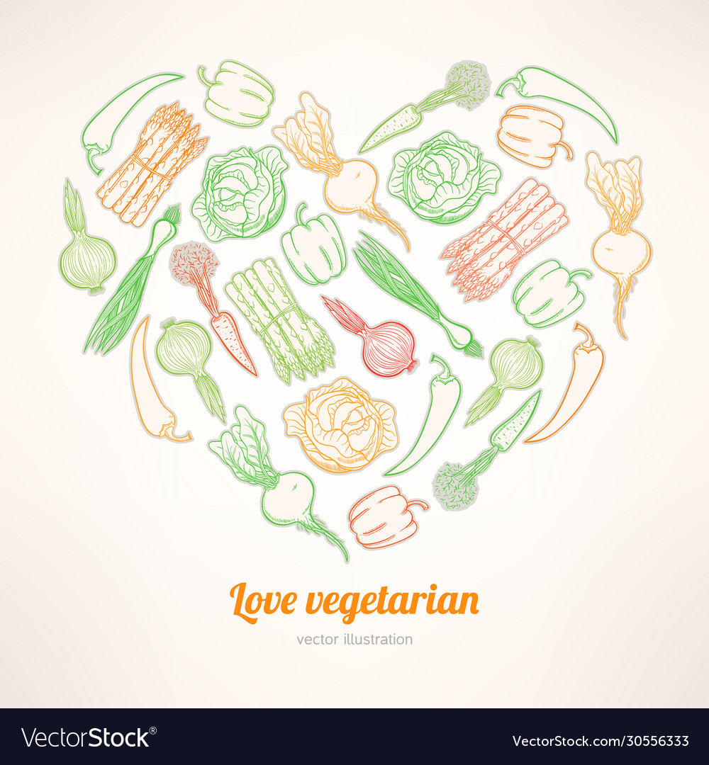 Heart vegetables - 2 Vector Image Heart vegetables - 2