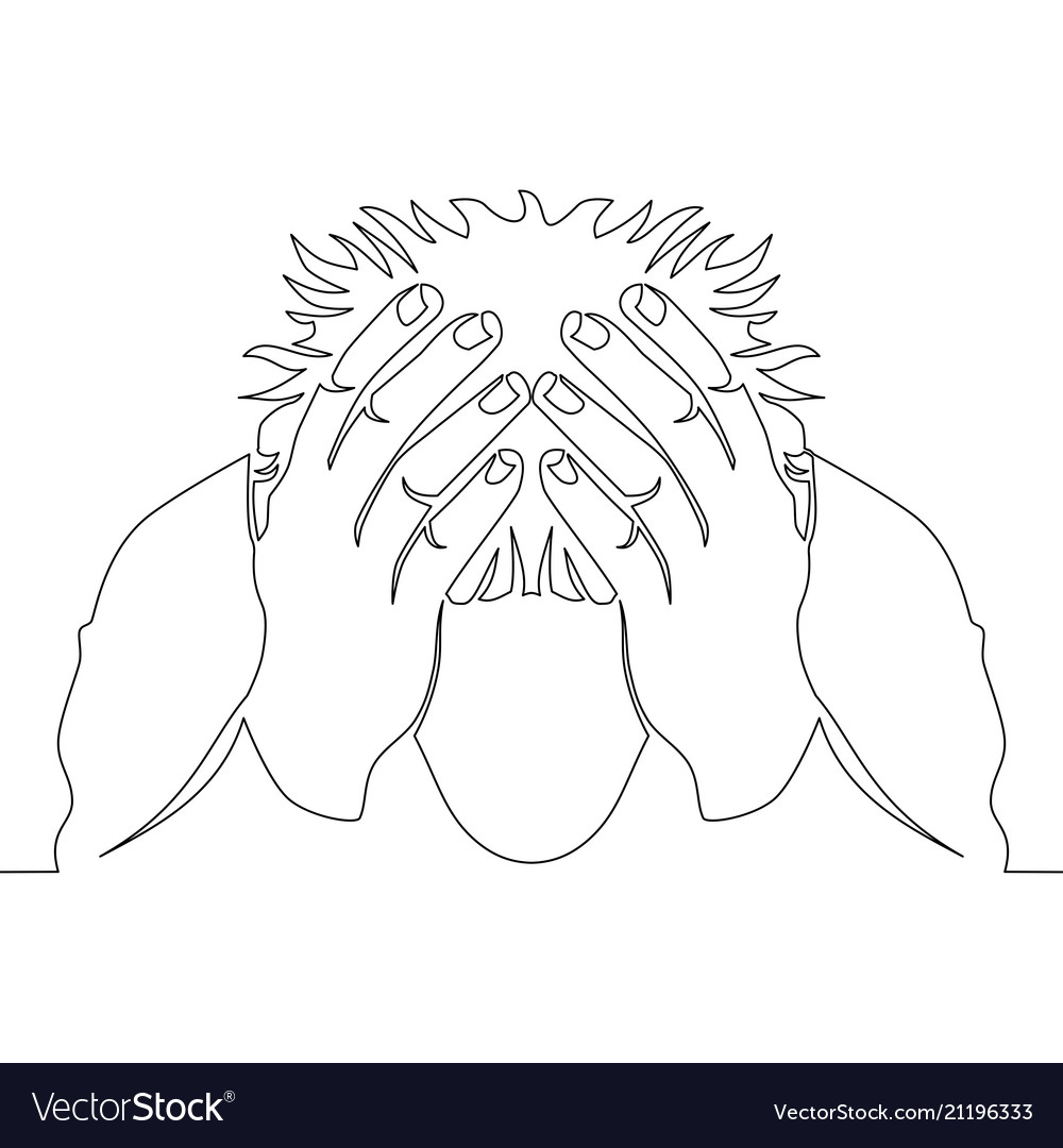 Man in Distress - Continuous Line Drawing