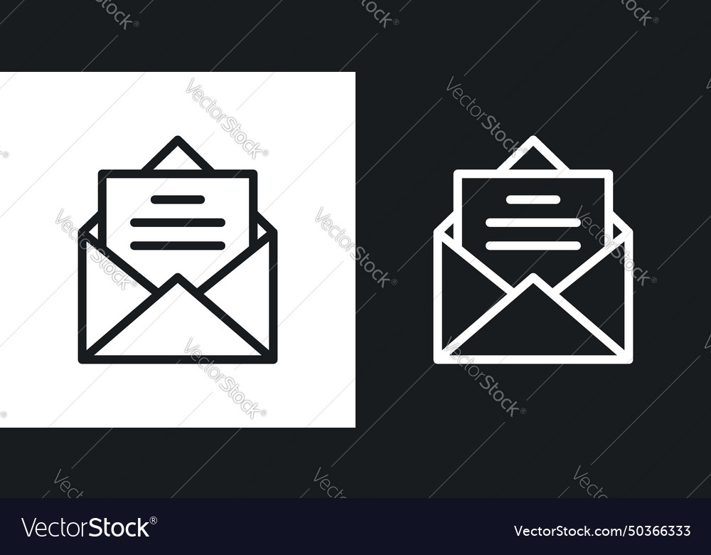 Message icon set email mail envelope symbol