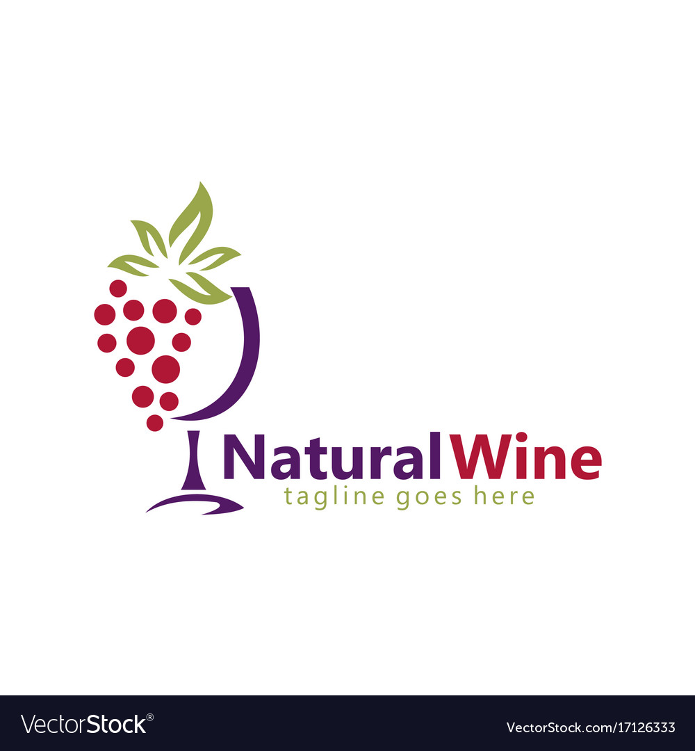 Natural wine abstract logo