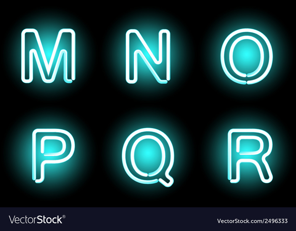 neon-letters-royalty-free-vector-image-vectorstock