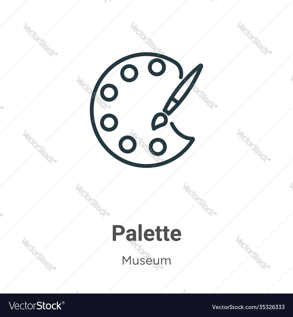 Palette Kontur Symbol dünne Linie schwarz