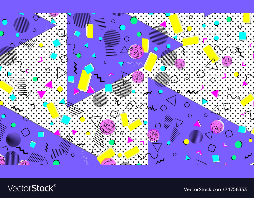 Pop art color background memphis pattern vector image Pop art color background memphis pattern