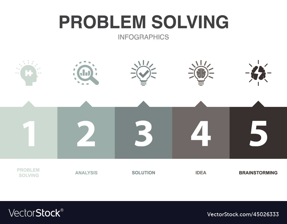 Problem solving icons infographic design template