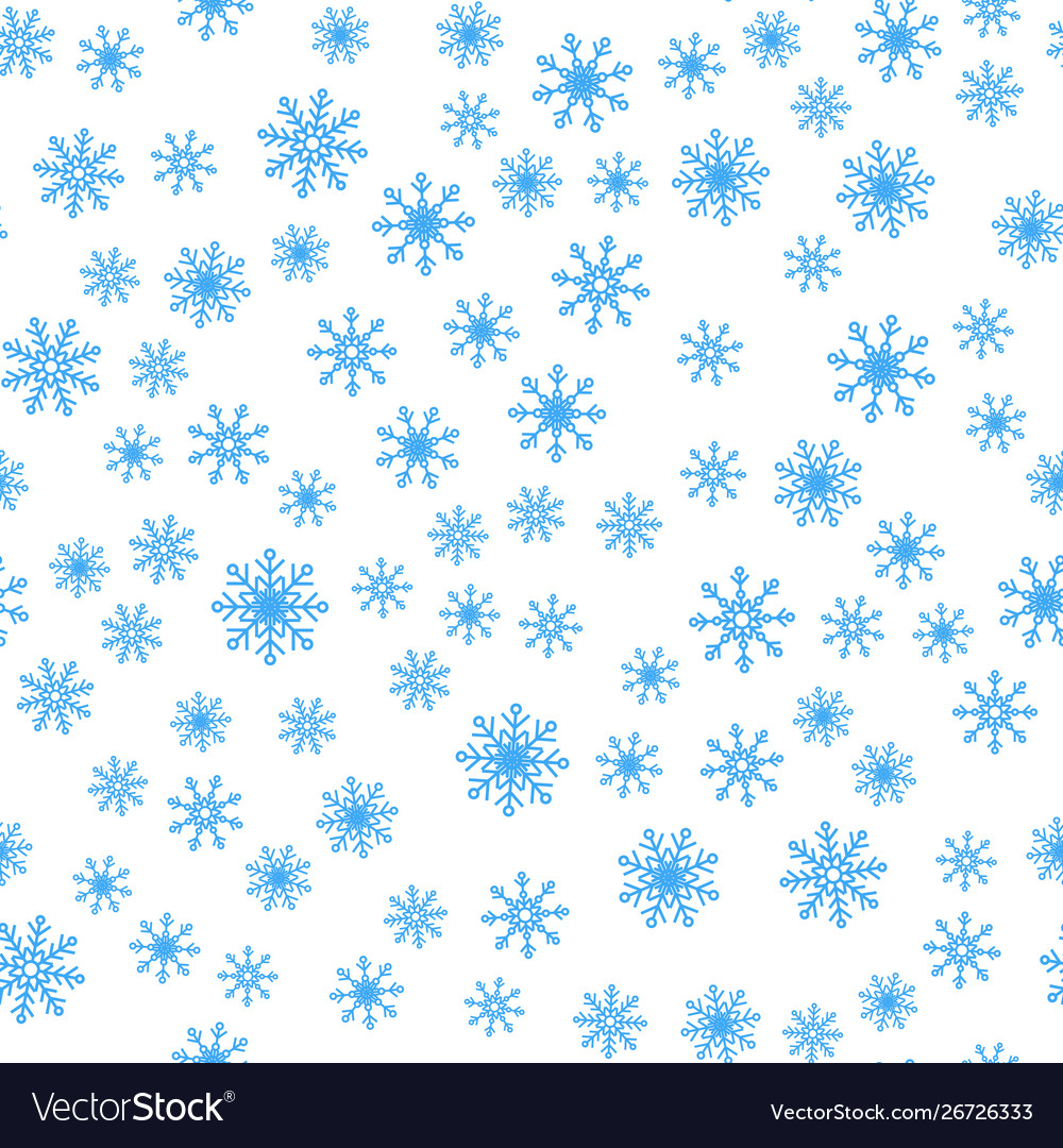 Seamless pattern winter snowflakes background