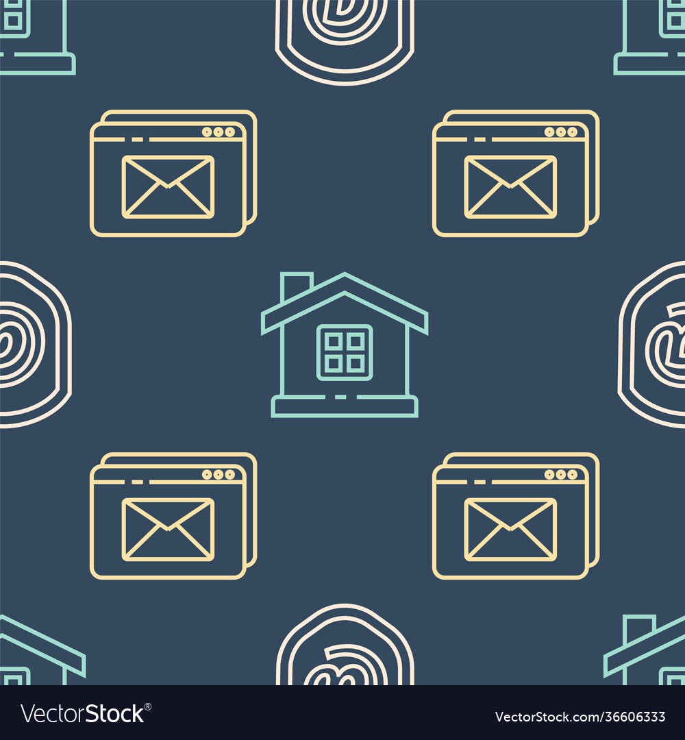 Set line shield with mail and e-mail website vector image Set line shield with mail and e-mail website