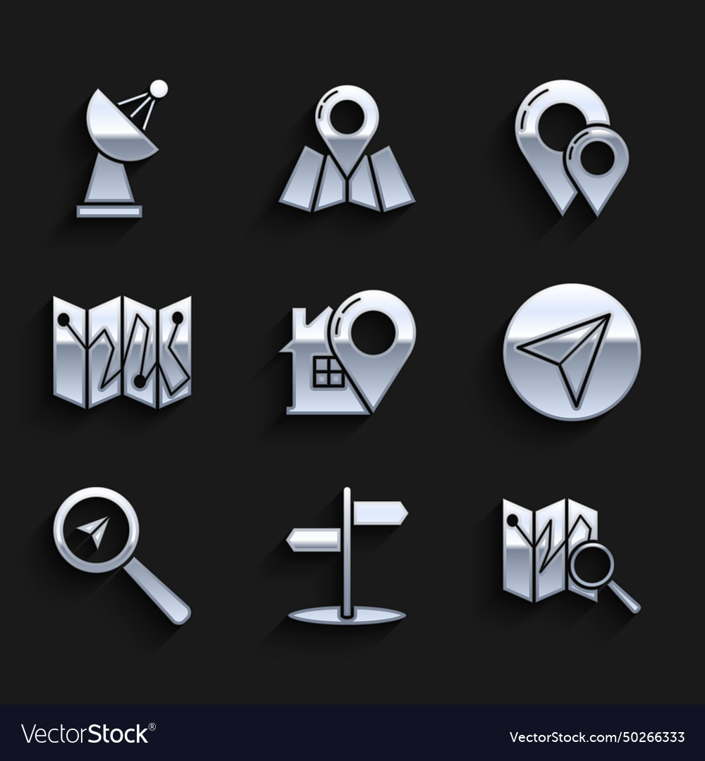 Set map pointer with house road traffic sign