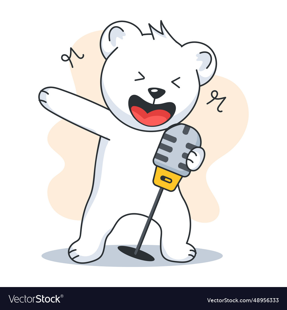 Singing bear Royalty Free Vector Image - VectorStock