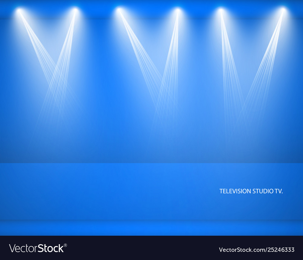 Studio background empty blue Royalty Free Vector Image