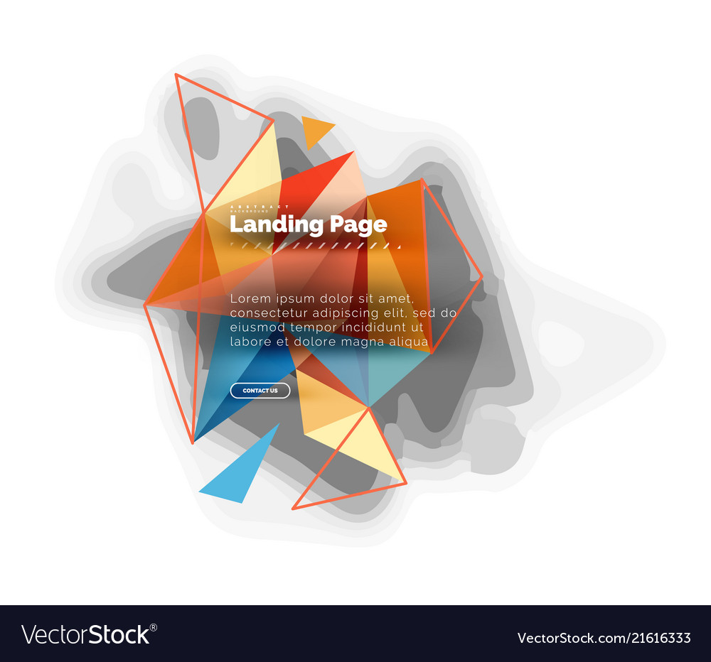 Triangular design abstract background landing vector image Triangular design abstract background landing