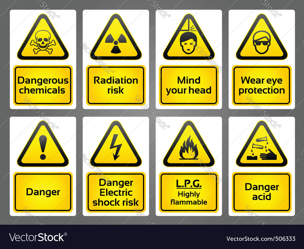 Warning Signs Labes Royalty Free Vector Image VectorStock