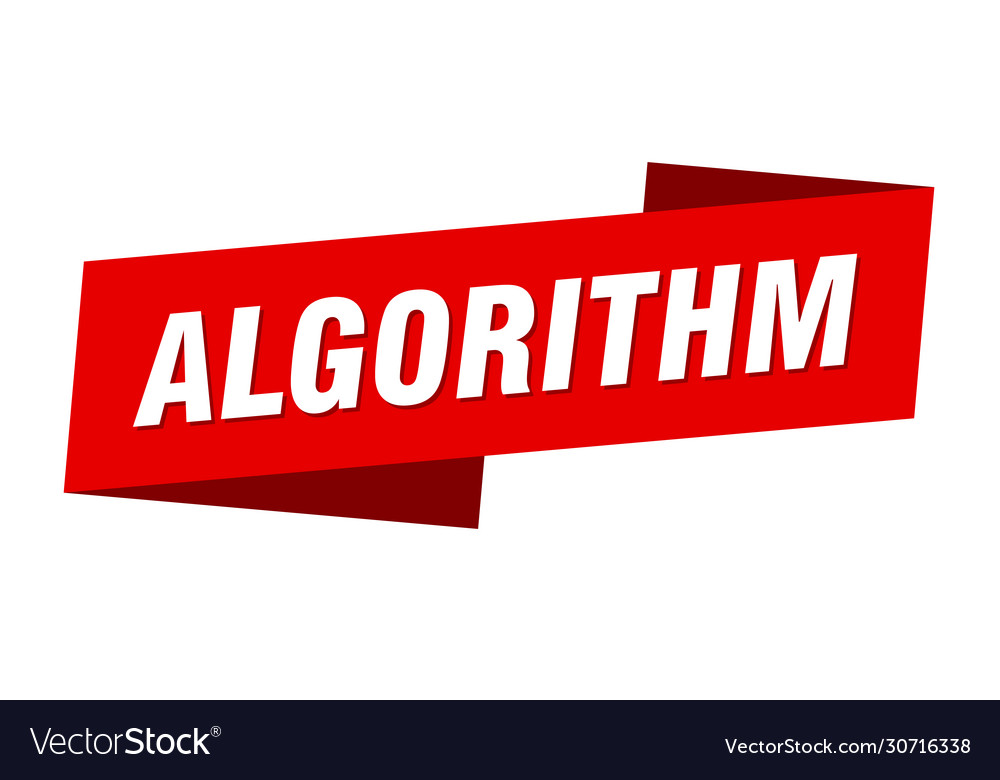 Algorithm banner template ribbon label
