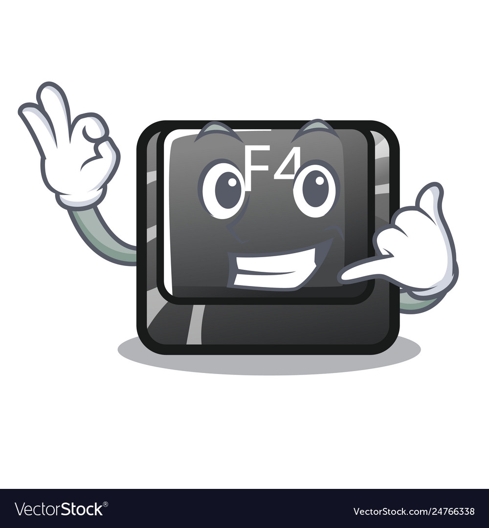 Call me button f4 on mascot computer vector image Call me button f4 on mascot computer