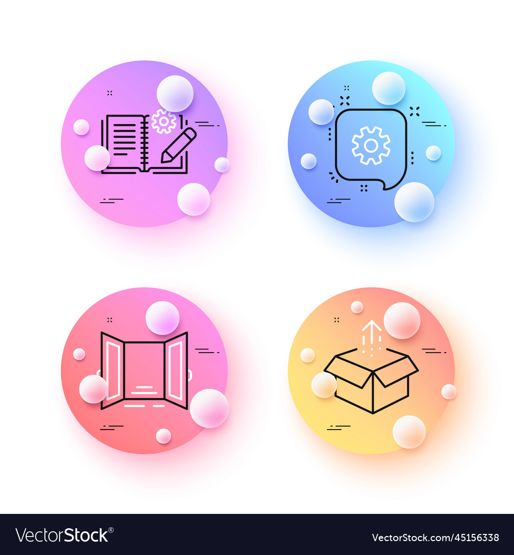 Cogwheel engineering documentation and open door vector image Cogwheel engineering documentation and open door