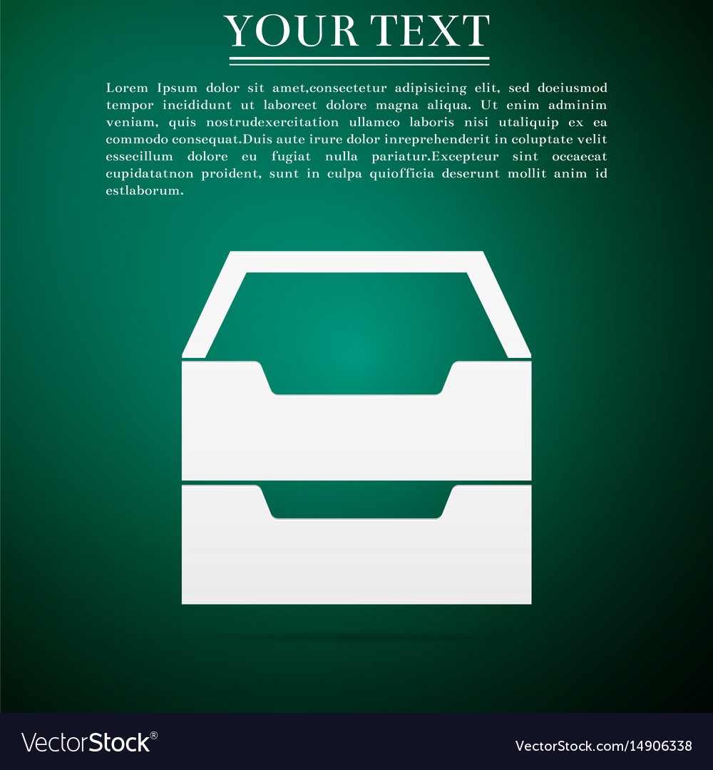 Document inbox flat icon on green background