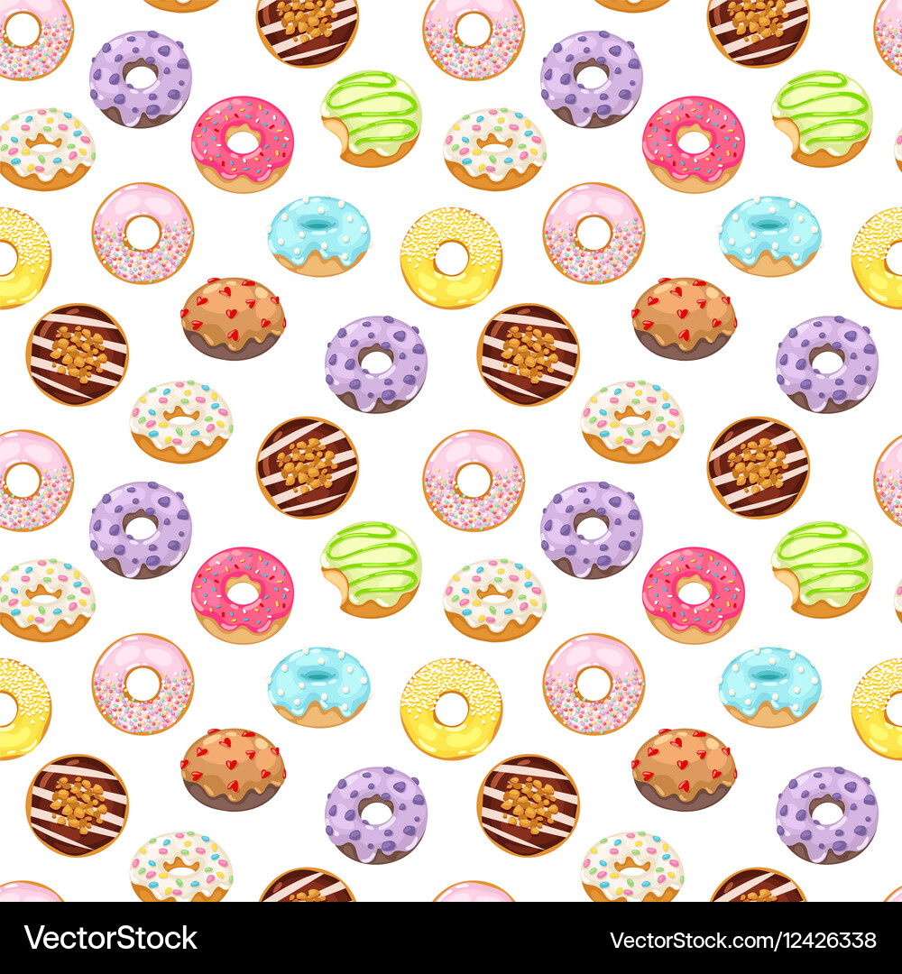 Donuts seamless pattern Royalty Free Vector Image