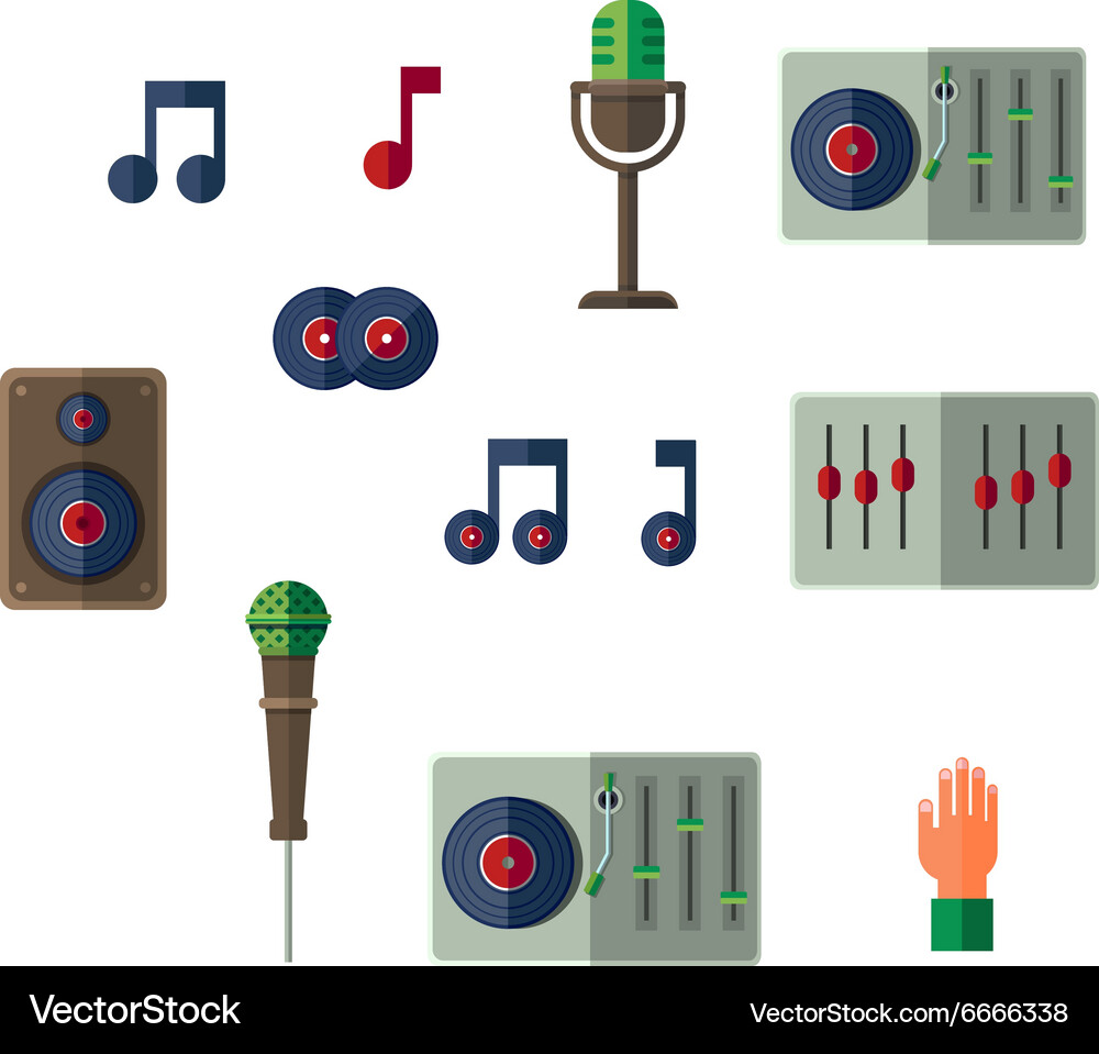 Flat set Royalty Free Vector Image - VectorStock