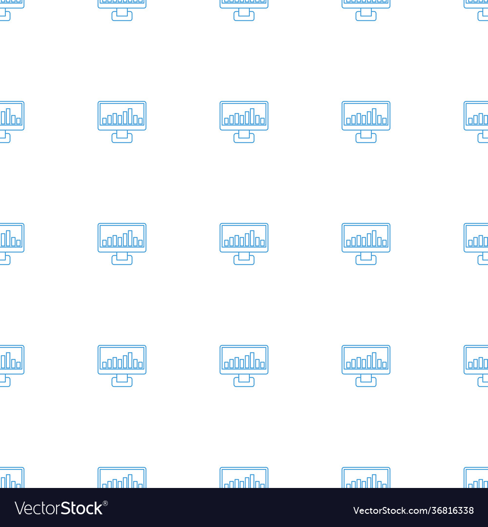 Graph on display icon pattern seamless white
