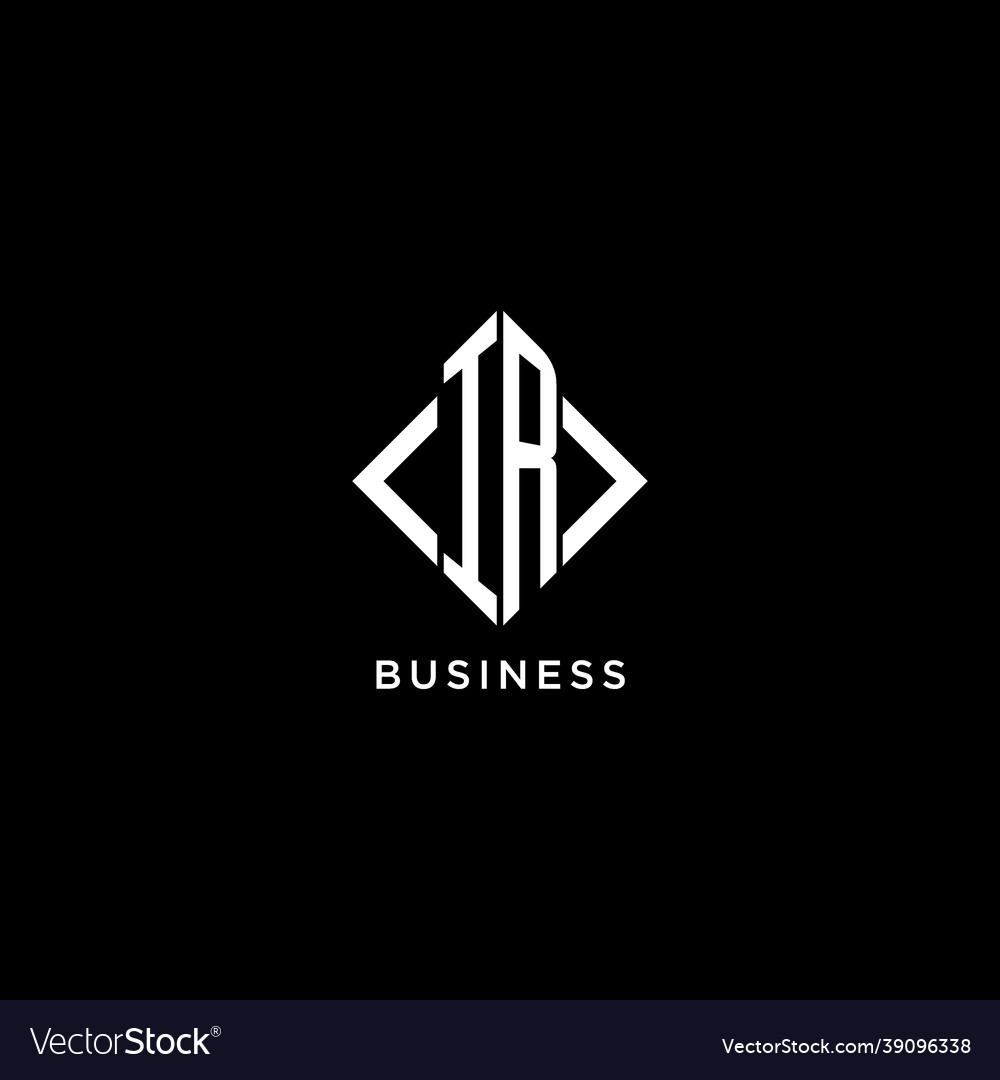 Ir initial monogram with rhombus shape logo design
