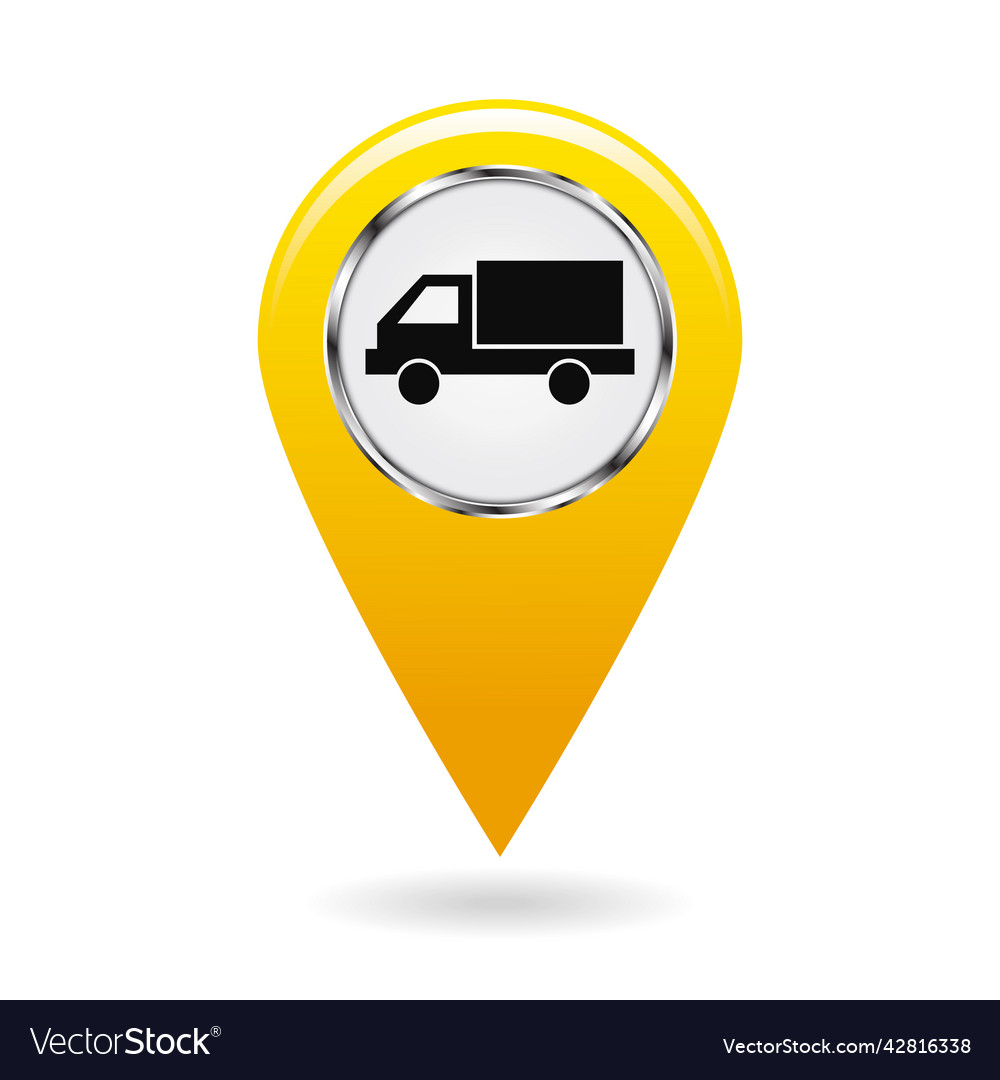 Map pointer vehicle location road vector image Map pointer vehicle location road