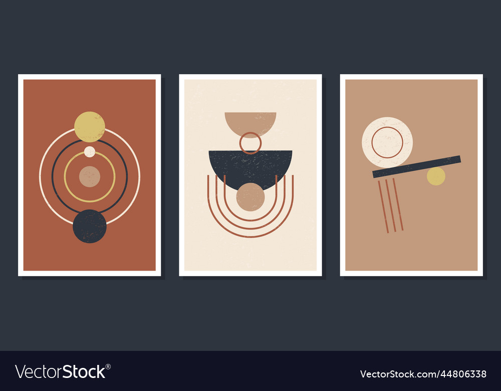 Minimalistic geometric art wall posters set