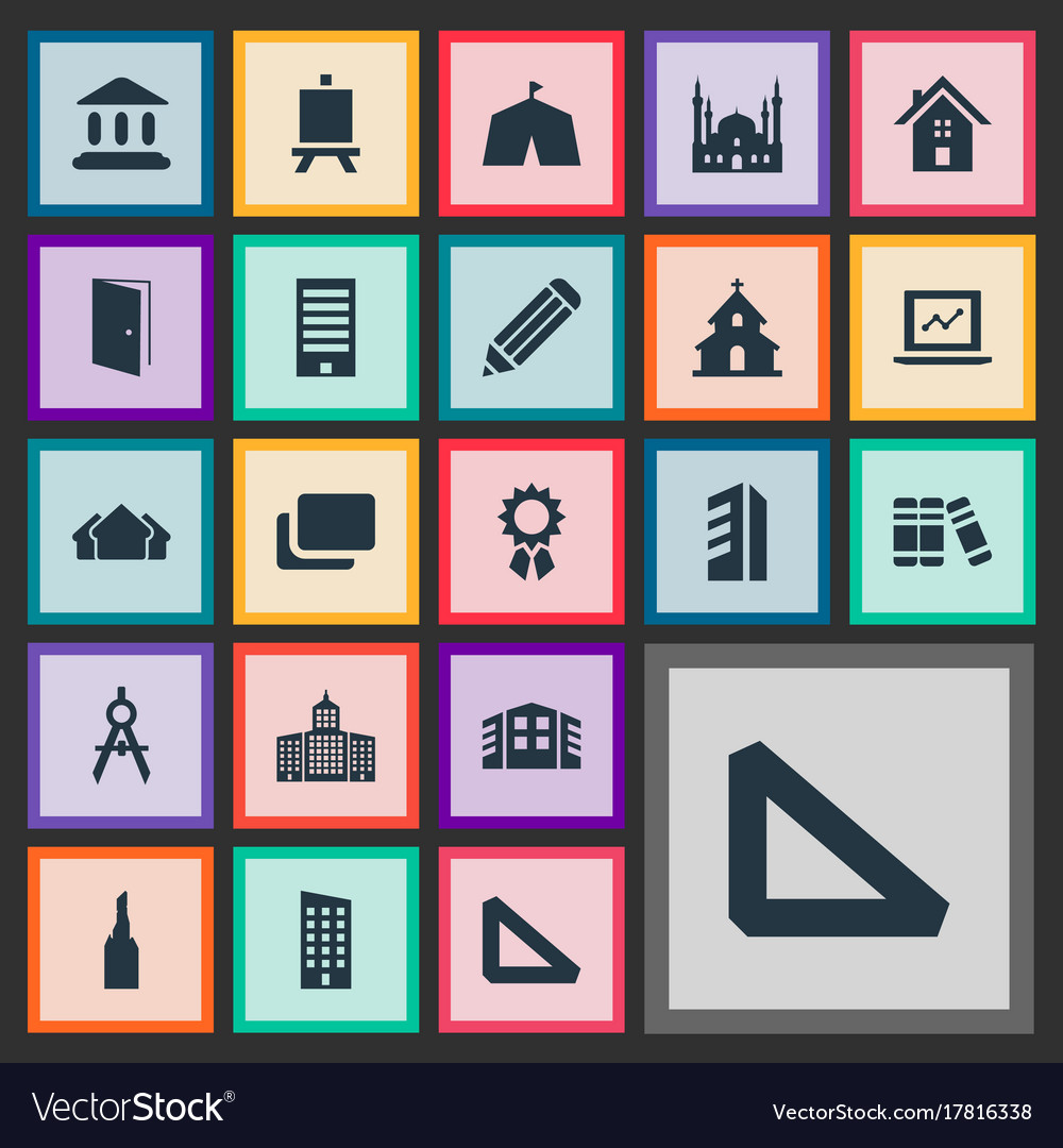 Set of simple structure icons