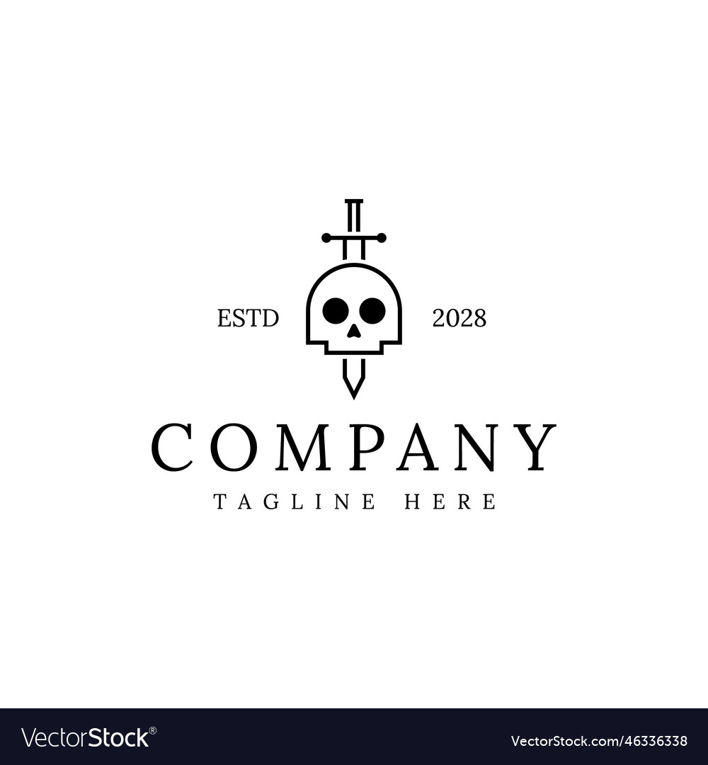 Skull and sword logo design