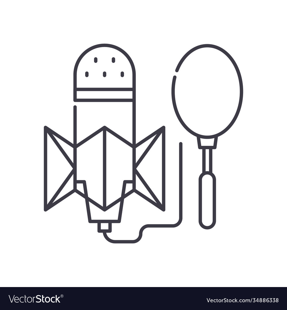 Sound recording icon linear isolated Vector Image Sound recording icon linear isolated