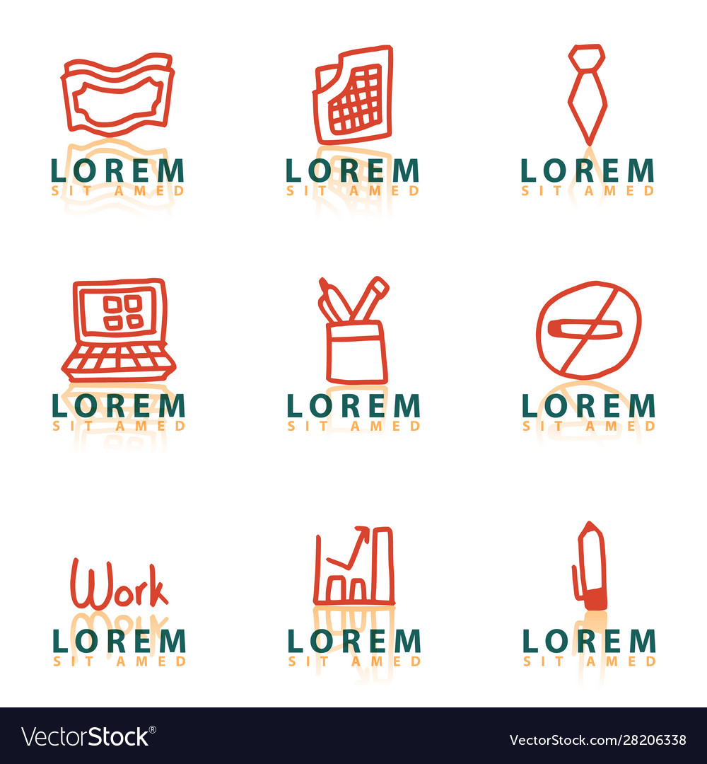 Thin line icon set - trash bin reception manager