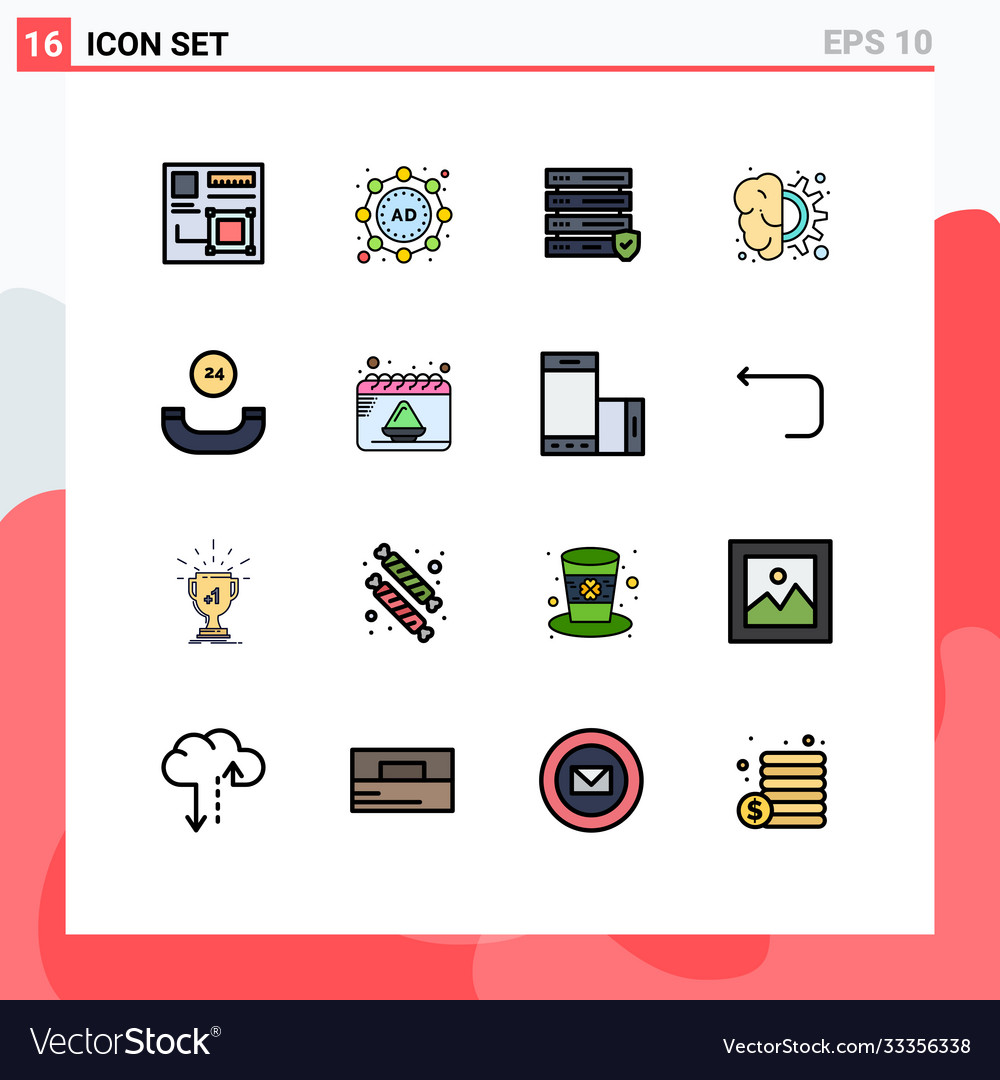 User interface pack 16 basic flat color filled