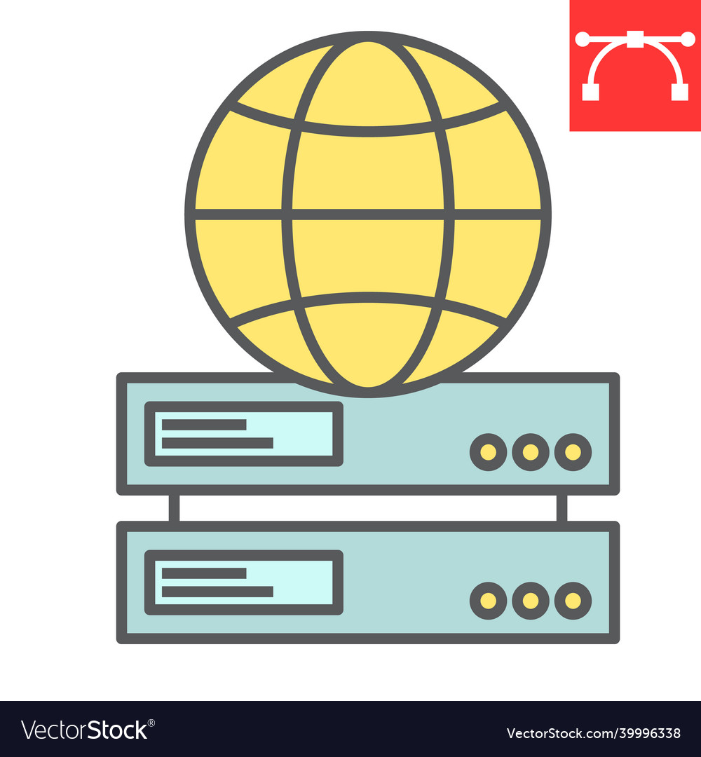 Web hosting color line icon vector image Web hosting color line icon