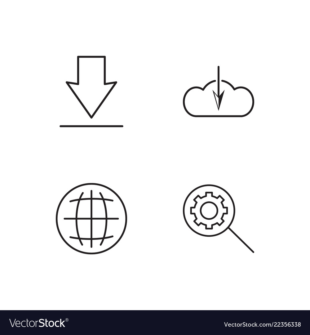 Web simple outlined icons set