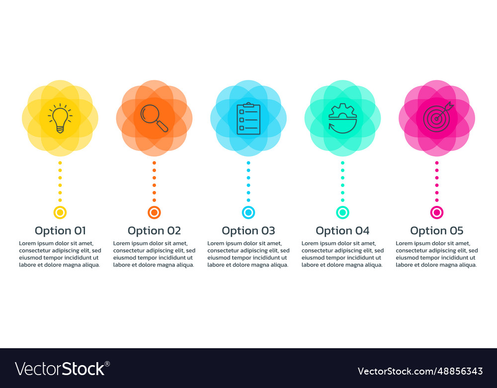 5 steps infographic elements with numbers vector image 5 steps infographic elements with numbers
