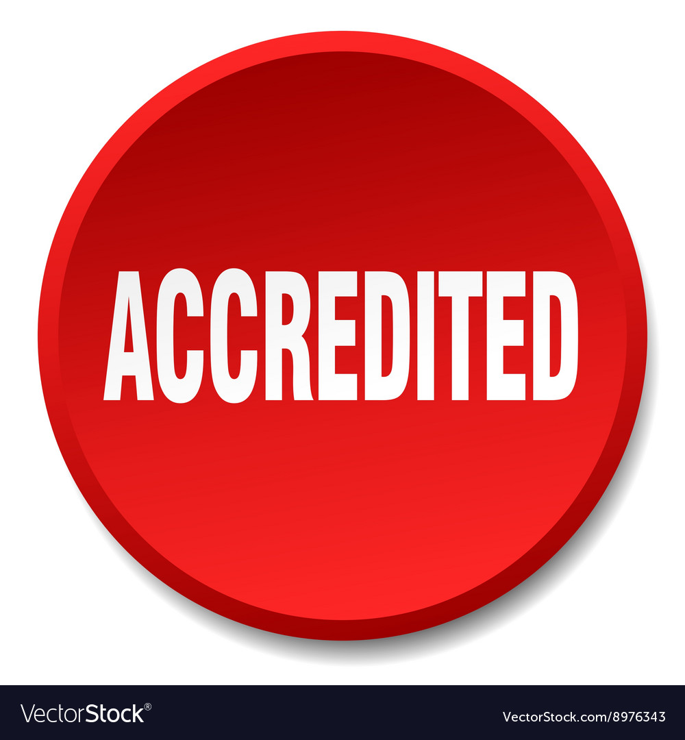 Accredited red round flat isolated push button