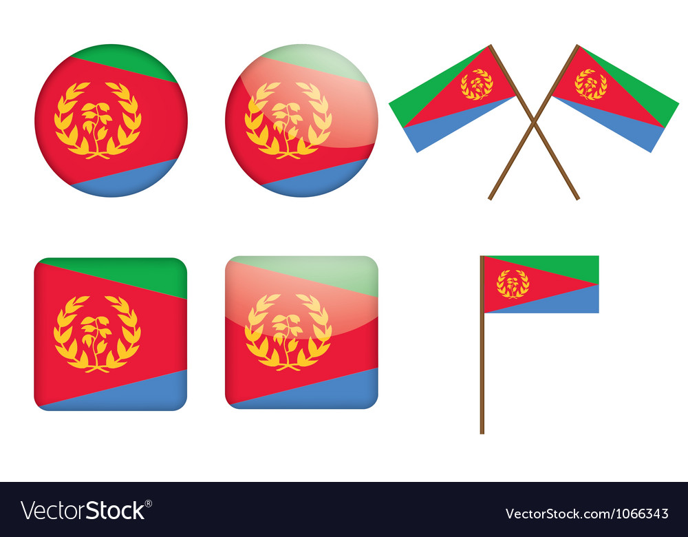 Badges with flag of eritrea