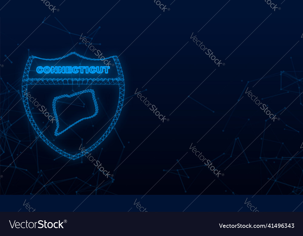 Connecticut state map outline plexus icon vector image Connecticut state map outline plexus icon