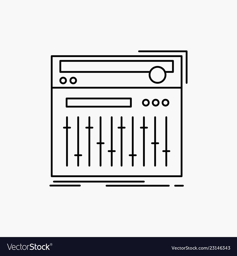 Control controller midi studio sound line icon vector image Control controller midi studio sound line icon