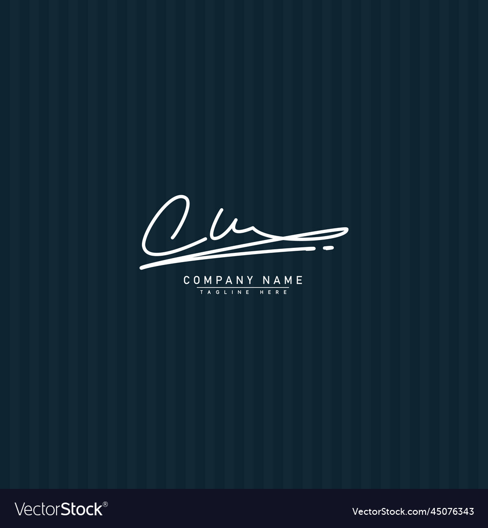 Cu handwritten signature logo - template