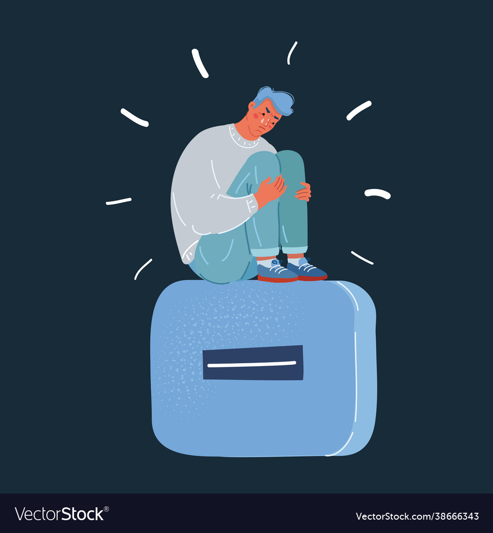 Depressed man pessimist vector image Depressed man pessimist