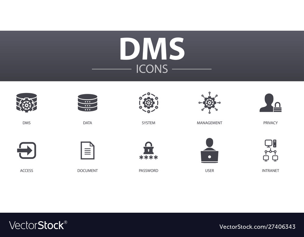 Dms simple concept icons set contains