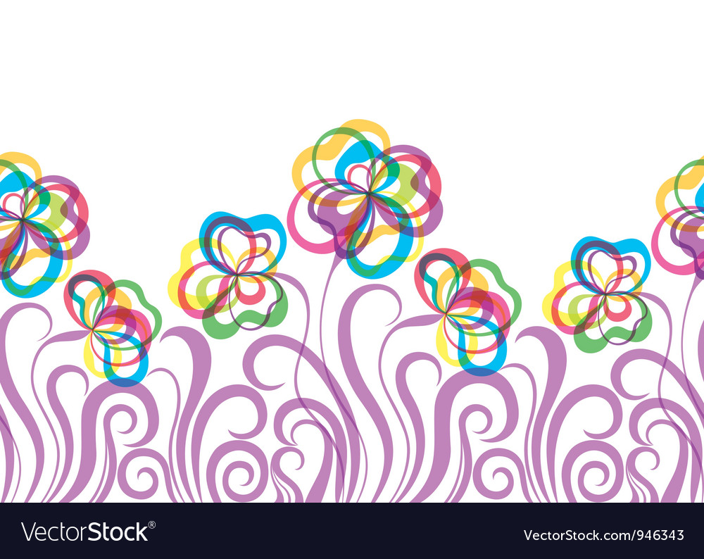 Eps10 seamless pattern with abstract flowers