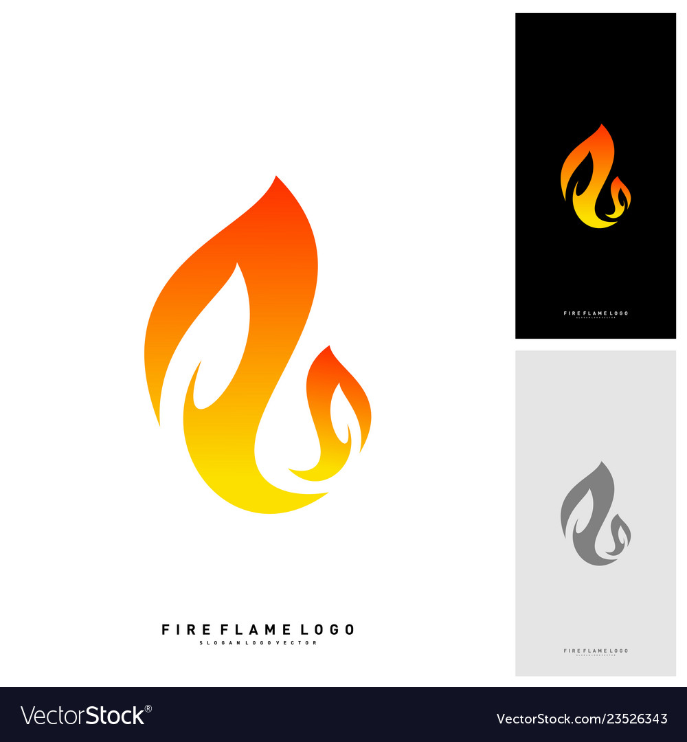 Fire logo concept leaf logo template Royalty Free Vector