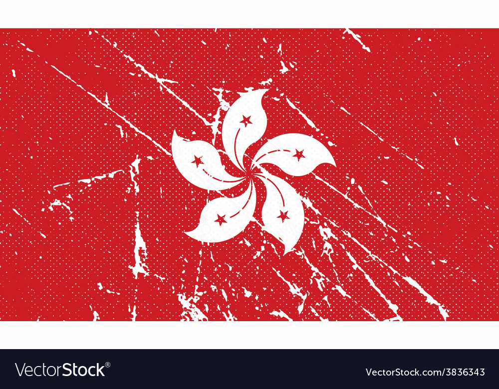 Flag of hong kong with old texture