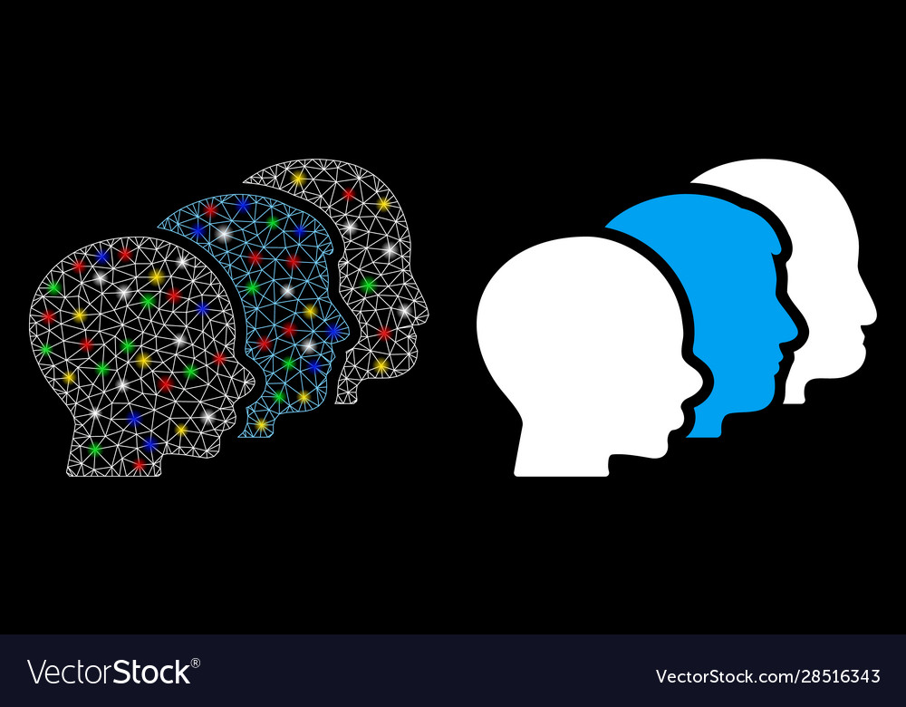 Flare mesh network user group icon with vector image Flare mesh network user group icon with