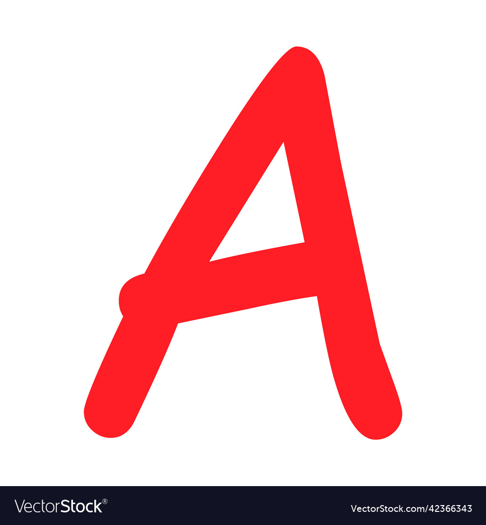 Grade result a hand drawn icon in red color test vector image Grade result a hand drawn icon in red color test