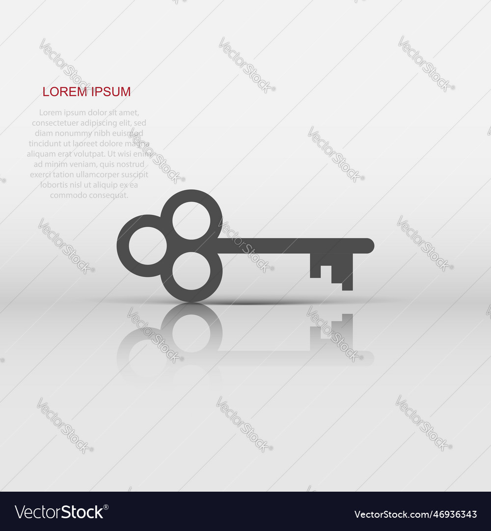 Key icon in flat style secret keyword sign Vector Image