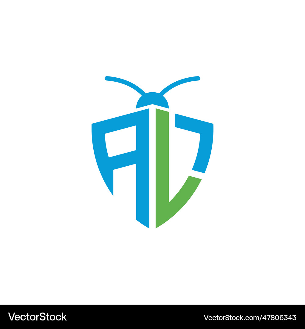 Letters al pest control logo Royalty Free Vector Image
