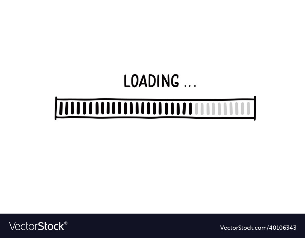 Loading bar doodle element hand drawn Royalty Free Vector